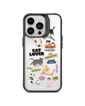 Cat Mom Black Hybrid Clear Phone Case Cover For iPhone 14 Pro