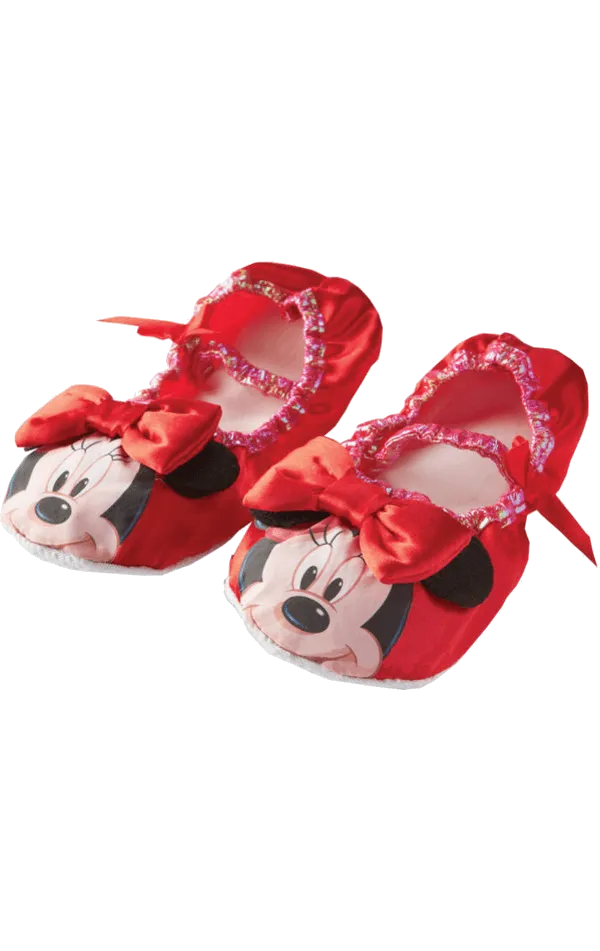 Childrens Red Minnie Mouse Slippers