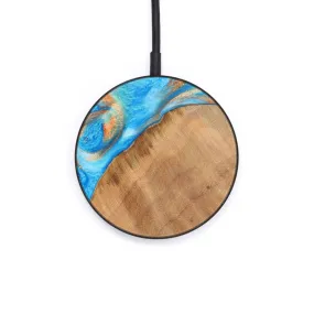 Circle Wood Resin Wireless Charger - Baylie (Teal & Gold, 632853)