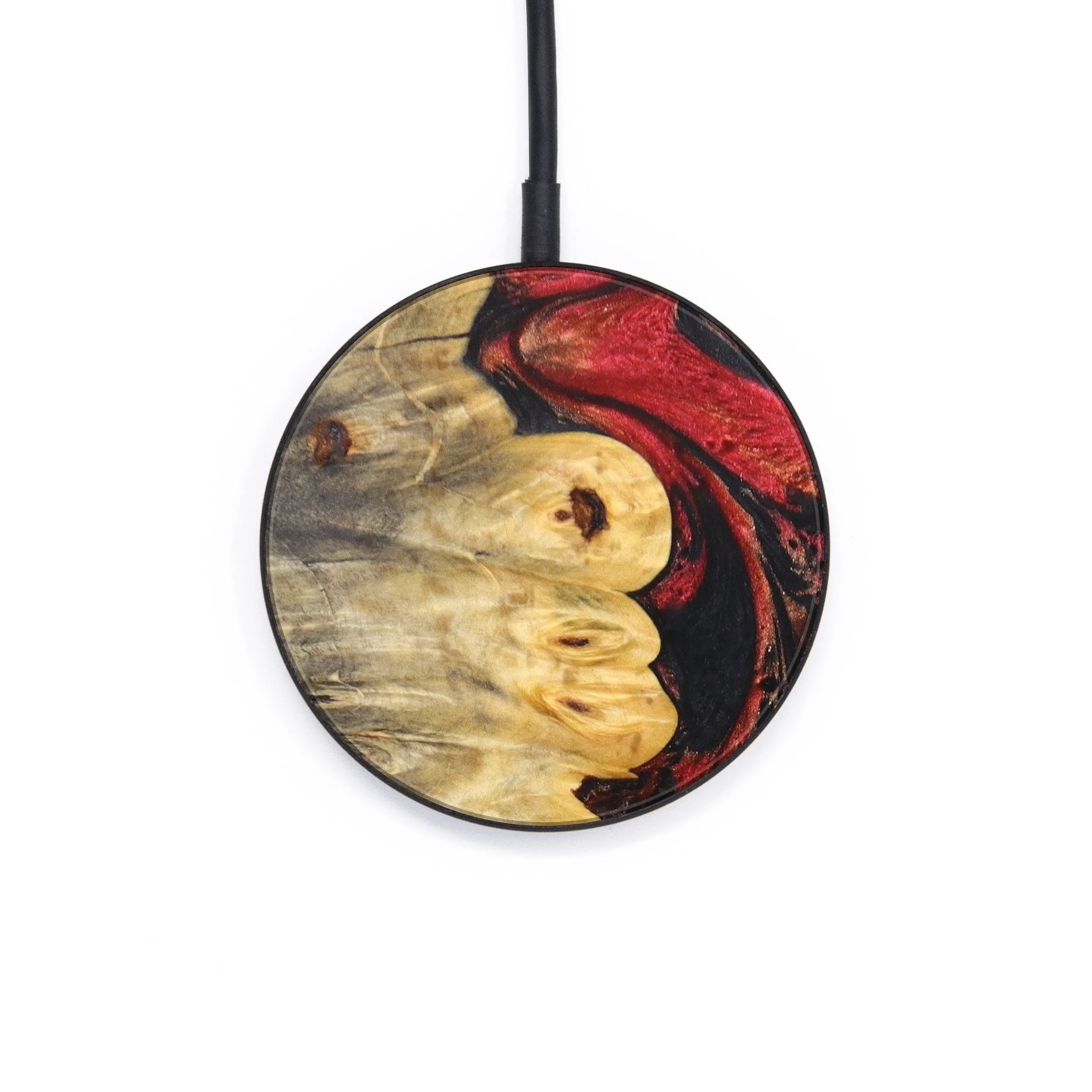 Circle Wood Resin Wireless Charger - Bill (Red, 636123)