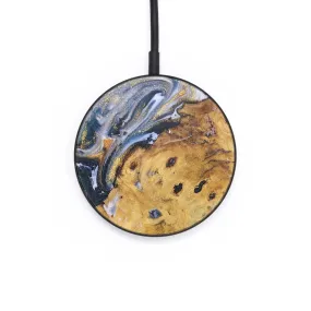 Circle Wood Resin Wireless Charger - Cheryl (Teal & Gold, 715610)