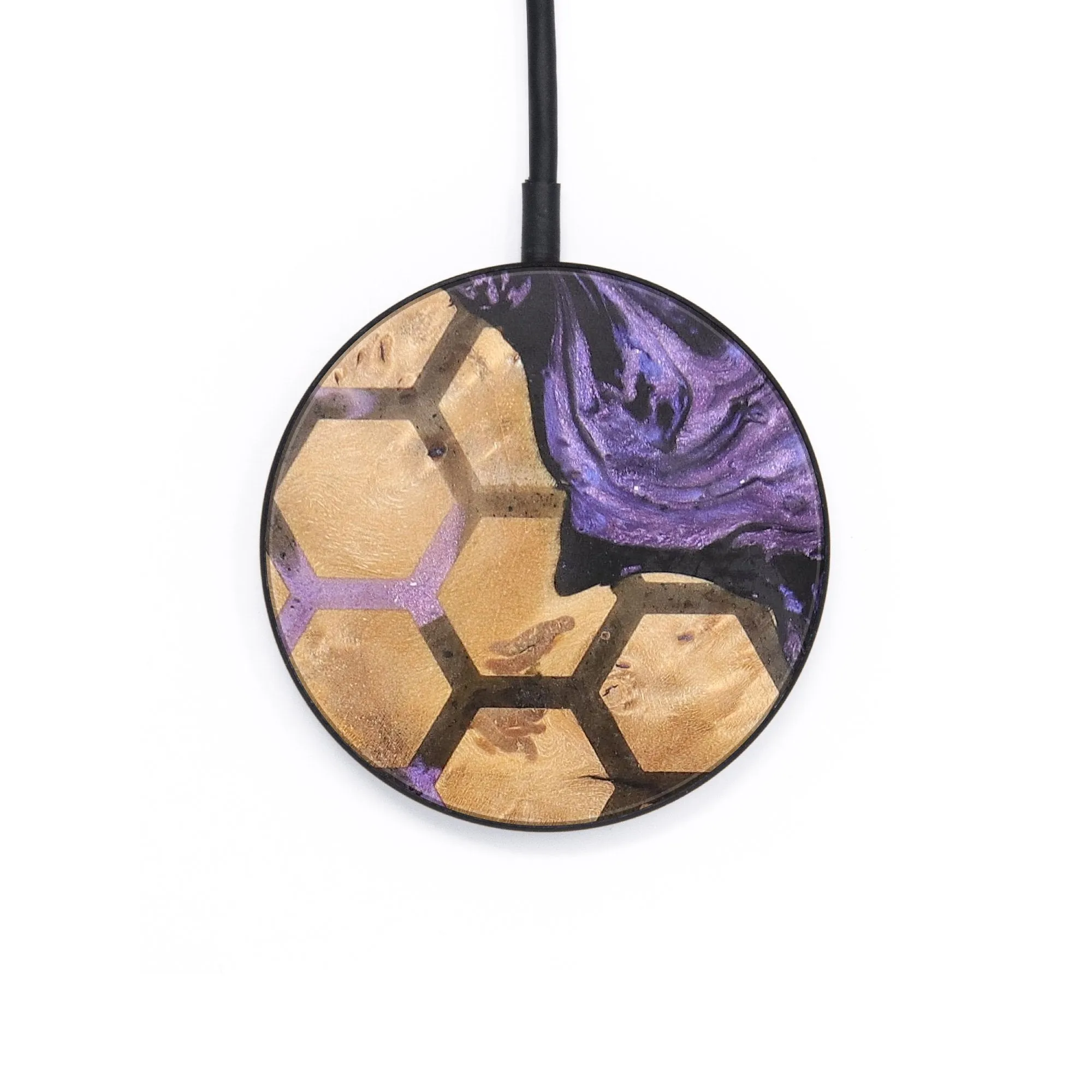 Circle Wood Resin Wireless Charger - Clara (Pattern, 697912)