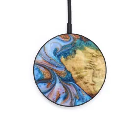 Circle Wood Resin Wireless Charger - Dixie (Teal & Gold, 645122)