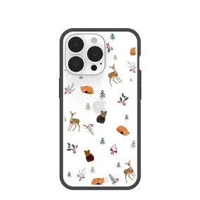 Clear Winter Woodland iPhone 13 Pro Case With Black Ridge