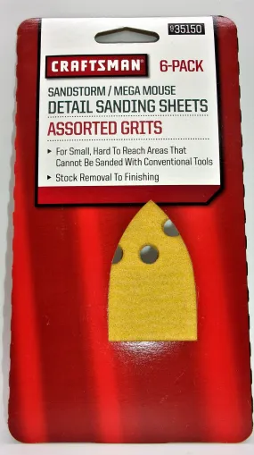 Craftsman 6-Pack Mega Mouse Detail Sanding Sheets #935150