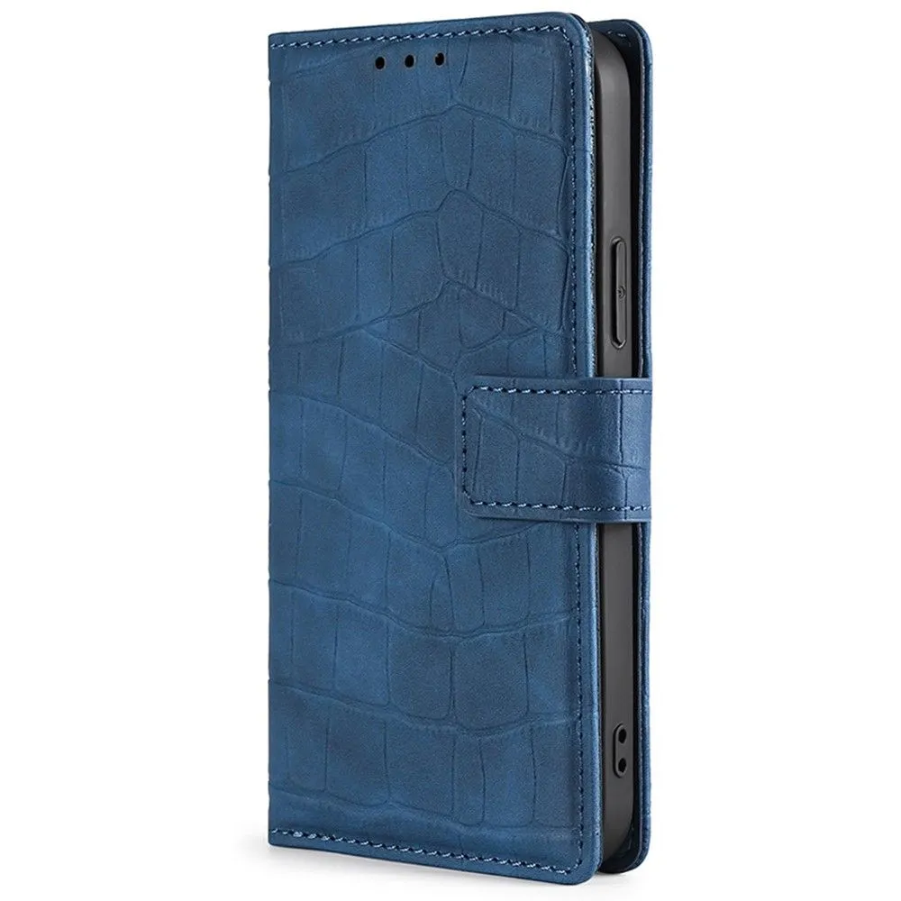 Crocodile textured leather case for Samsung Galaxy A23 - Blue