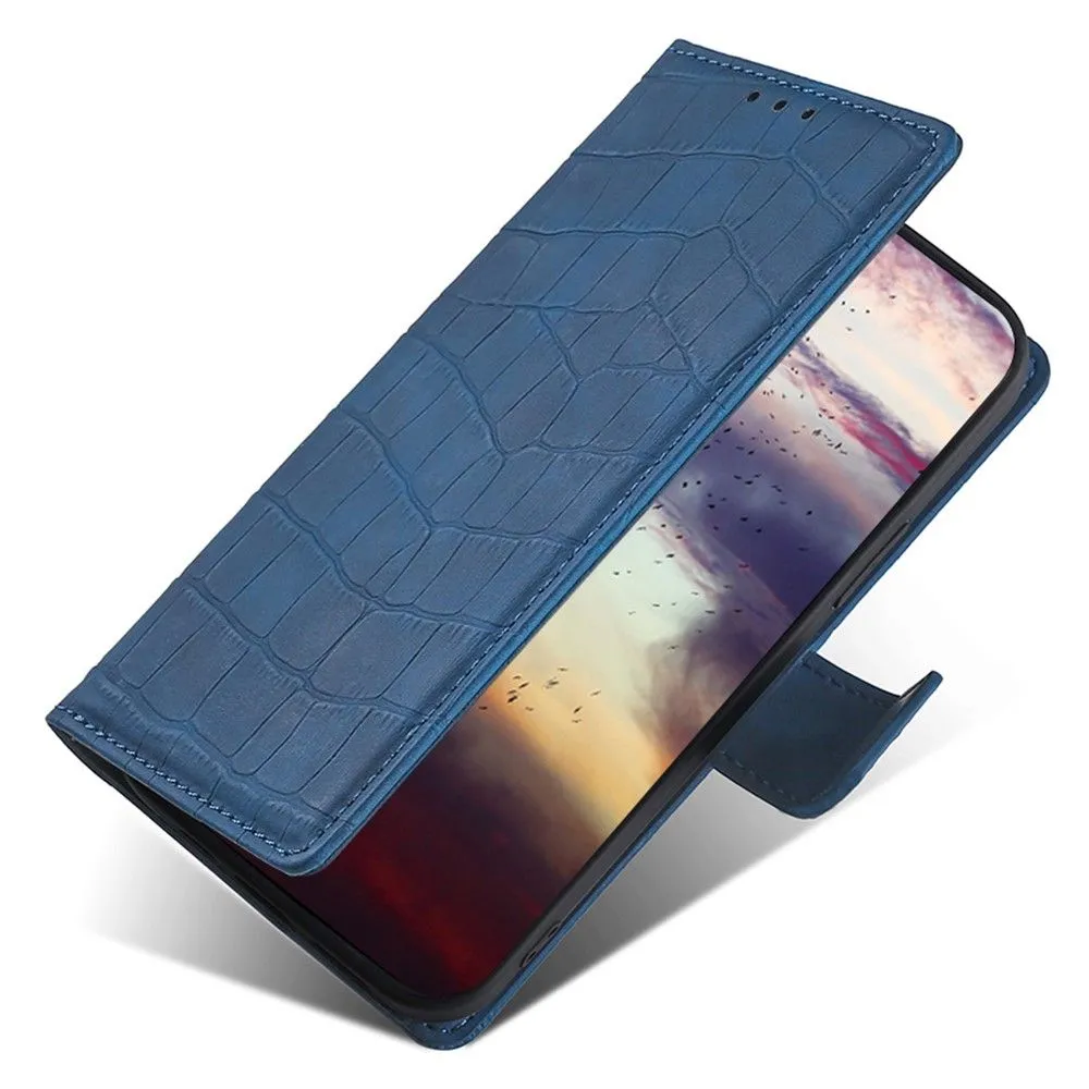 Crocodile textured leather case for Samsung Galaxy A23 - Blue