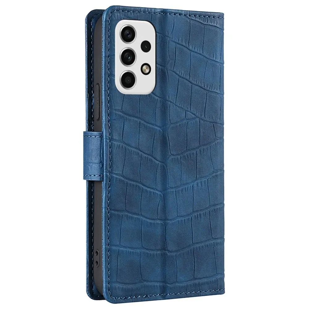 Crocodile textured leather case for Samsung Galaxy A23 - Blue