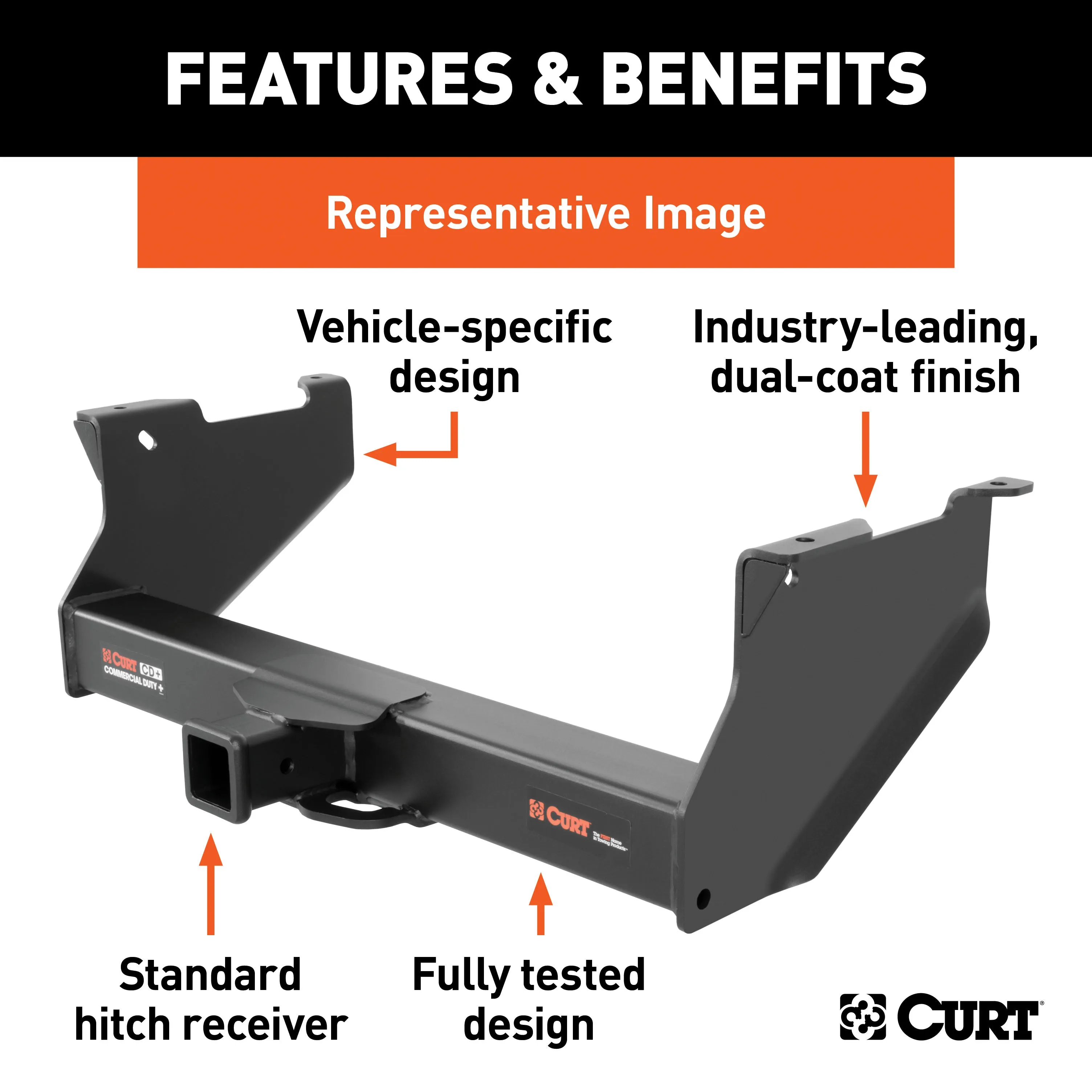 CURT 15803 Commercial Duty Class 5 Trailer Hitch; 2-1/2in. Receiver; Select Ram 3500