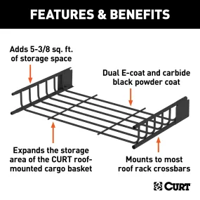 CURT 18117 CURT 18117 21 x 37-Inch Roof Rack Extension for CURT Rooftop Cargo Carrier 18115