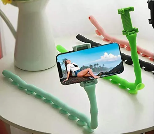 Cute Worm Snake Smart Cell Phone Holder with Long Arms Mobile Phone Mount Desktop Bed Lazy Bracket Mobile Stand Support All Mobiles