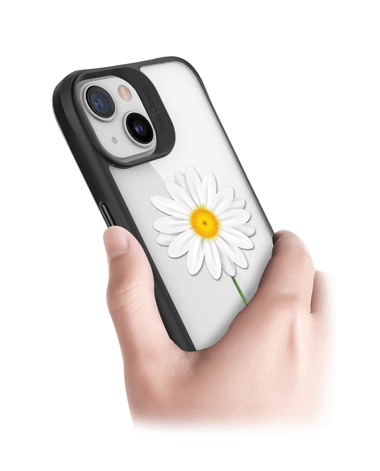 DailyObjects Clear White Daisy Black Hybrid Clear Case Cover For iPhone 13 Mini