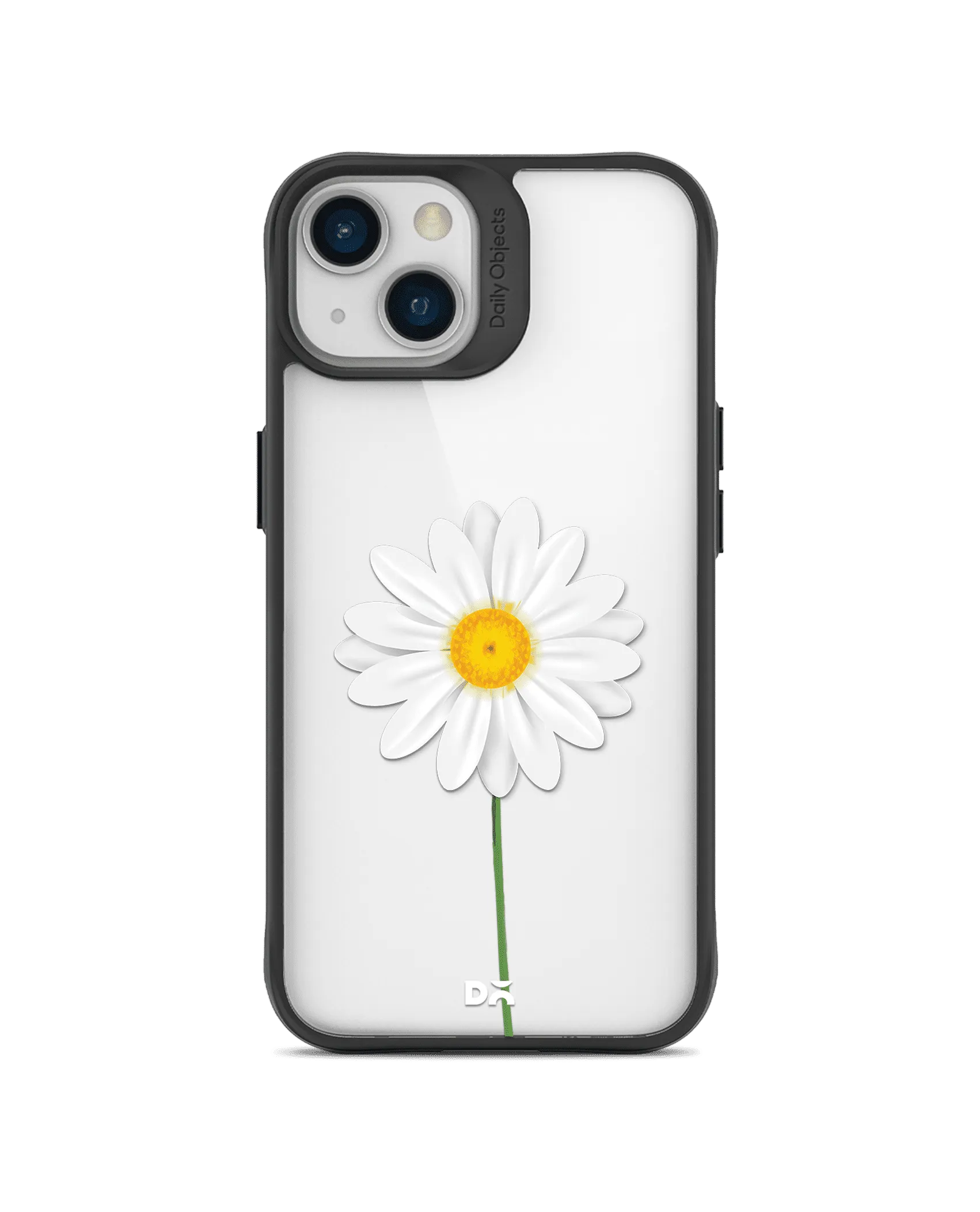 DailyObjects Clear White Daisy Black Hybrid Clear Case Cover For iPhone 13 Mini