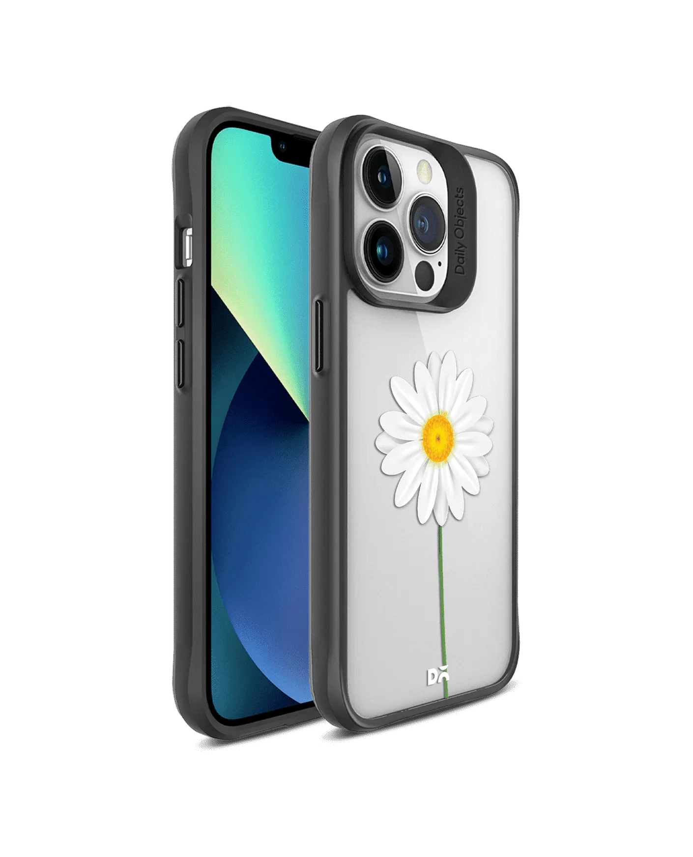 DailyObjects Clear White Daisy Black Hybrid Clear Phone Case Cover For iPhone 14 Pro