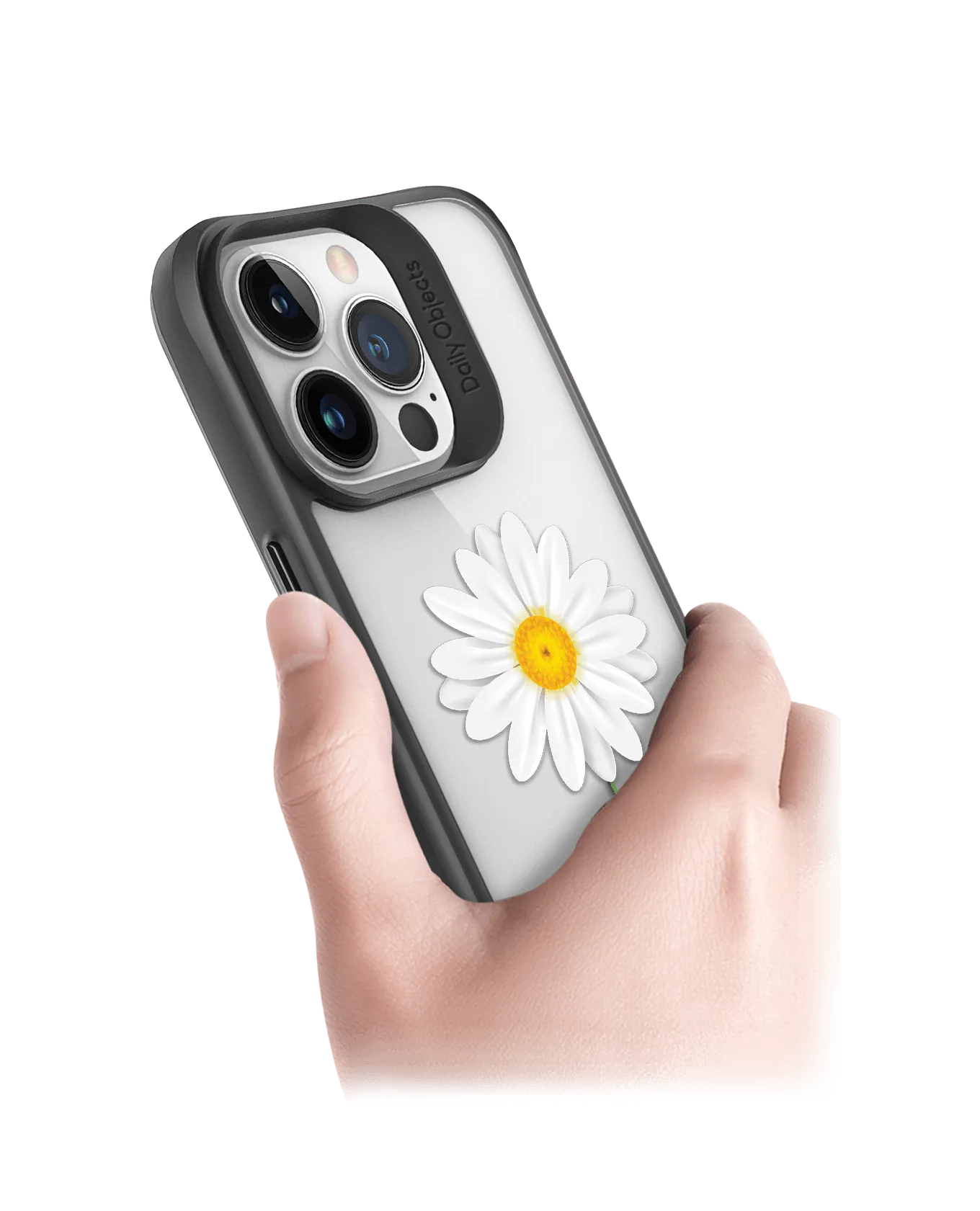 DailyObjects Clear White Daisy Black Hybrid Clear Phone Case Cover For iPhone 14 Pro