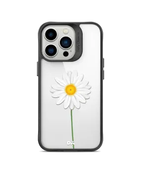 DailyObjects Clear White Daisy Black Hybrid Clear Phone Case Cover For iPhone 14 Pro