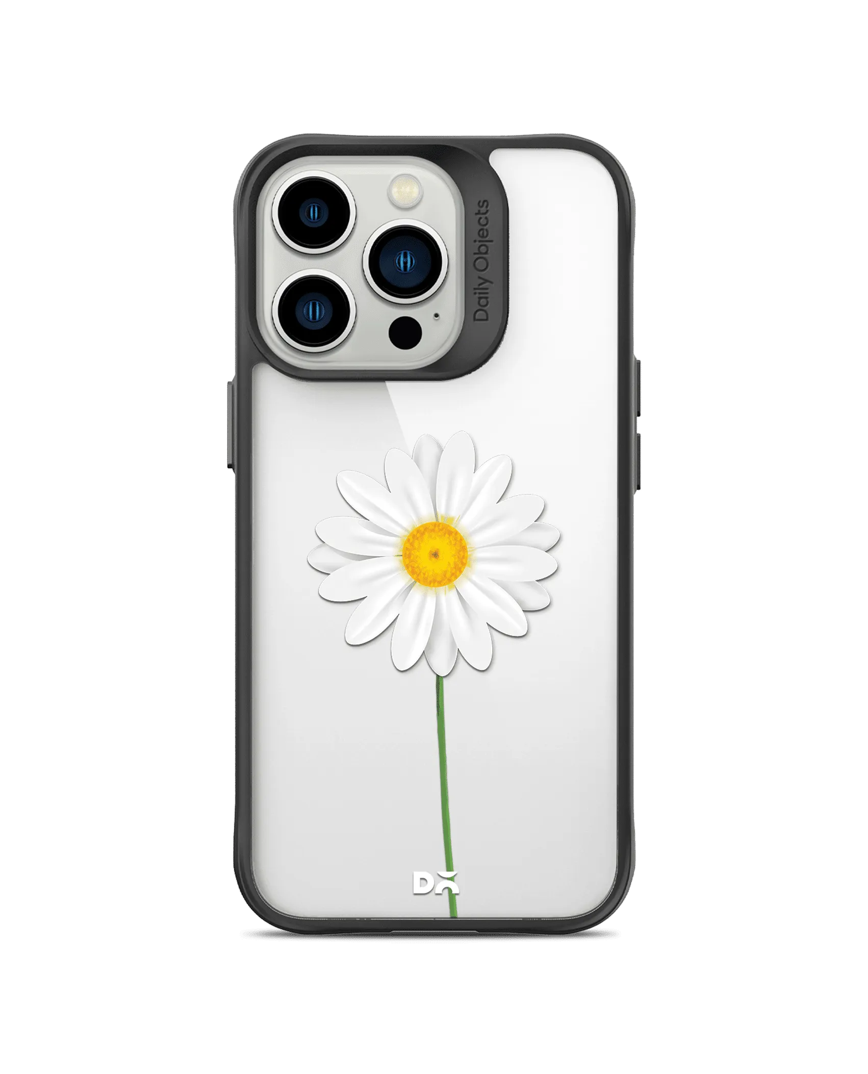 DailyObjects Clear White Daisy Black Hybrid Clear Phone Case Cover For iPhone 14 Pro