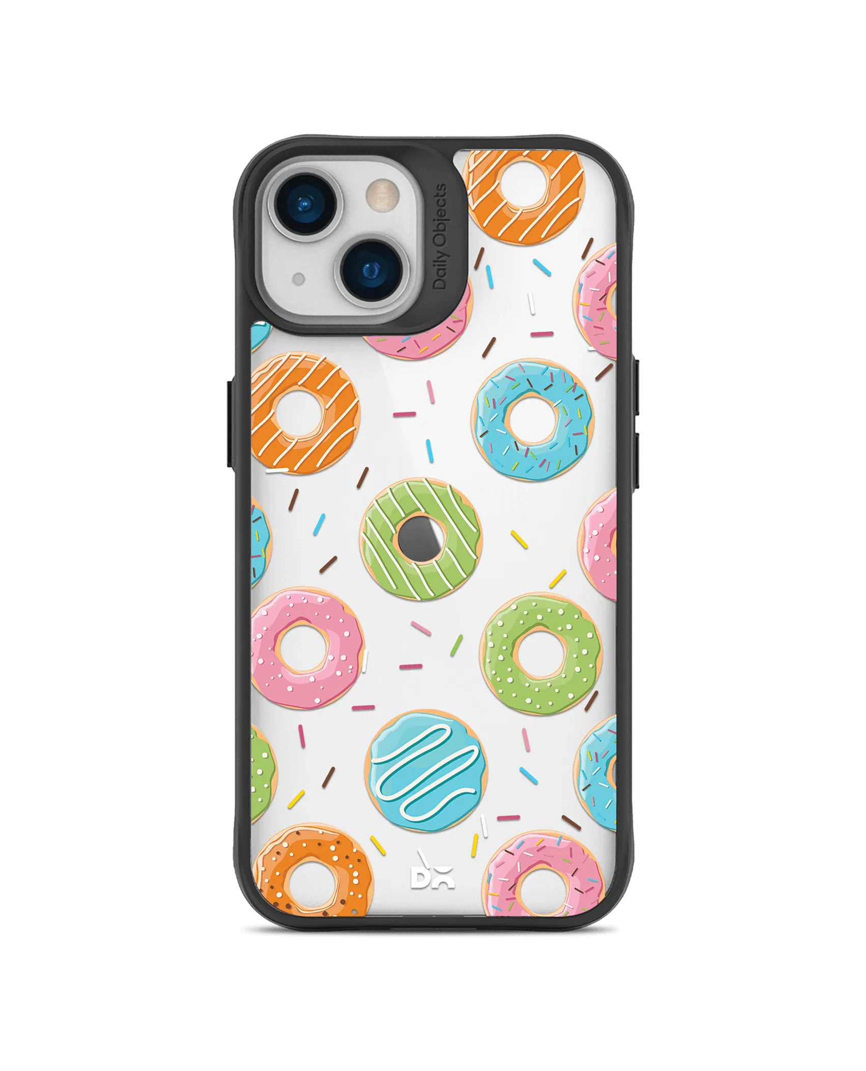 DailyObjects Doughnut Icon Black Hybrid Clear Case Cover For iPhone 13 Mini