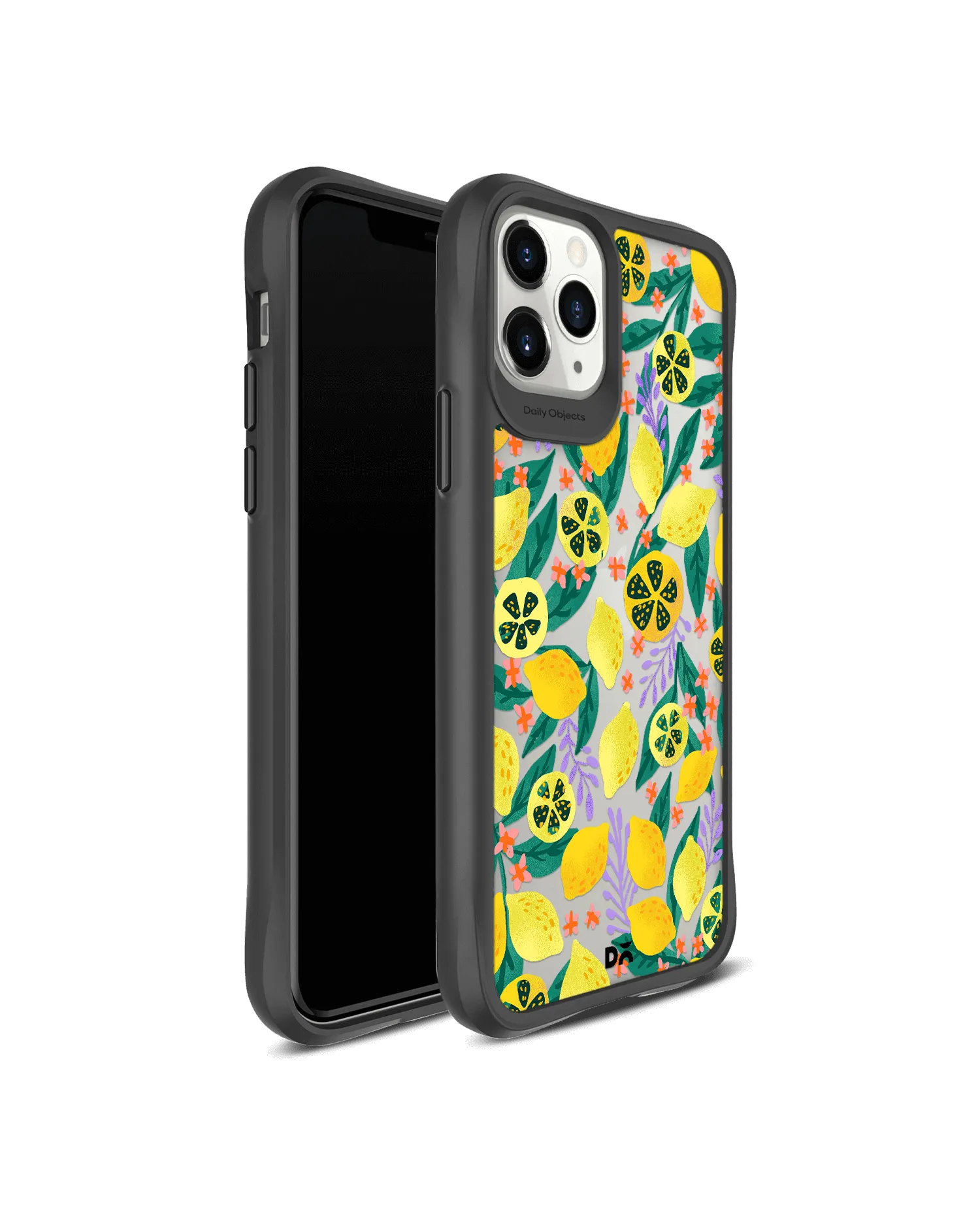 DailyObjects Lemony Leafy Black Hybrid Clear Case Cover For iPhone 11 Pro Max