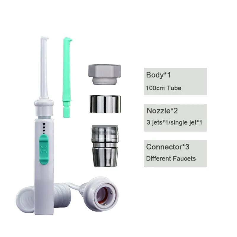 Dental Water Flosser Faucet Oral Irrigator Floss Dental Irrigator Portable Dental Water Jet Teeth Cleaning Mouth Washing Machine 0ral irrigator