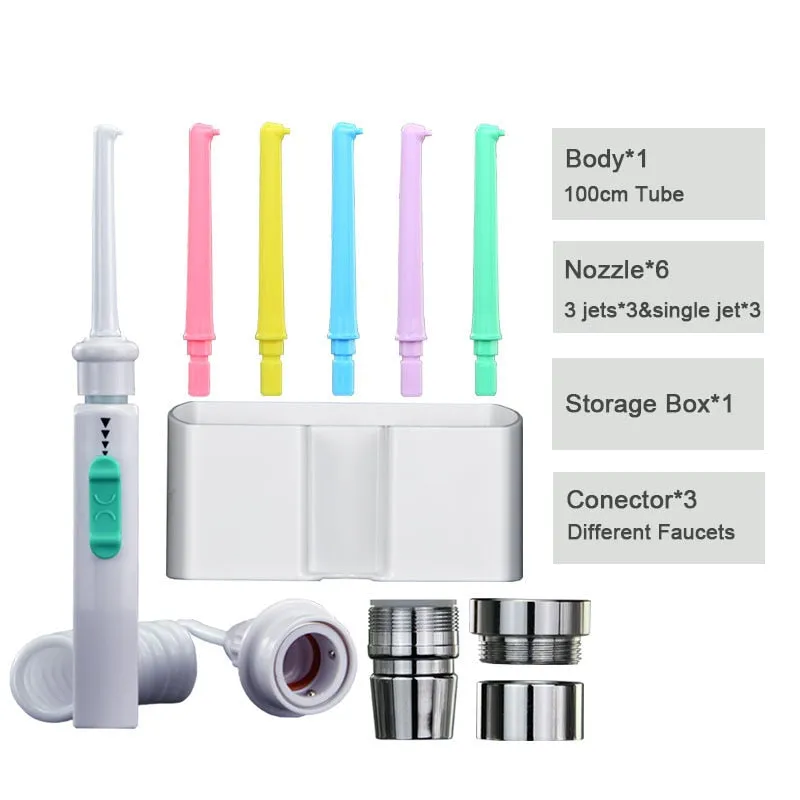 Dental Water Flosser Faucet Oral Irrigator Floss Dental Irrigator Portable Dental Water Jet Teeth Cleaning Mouth Washing Machine 0ral irrigator