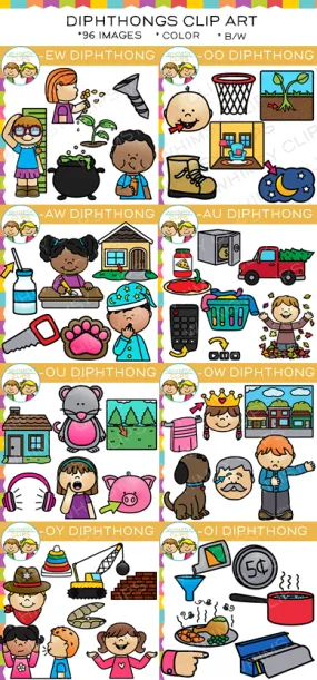 Diphthong Clip Art Bundle