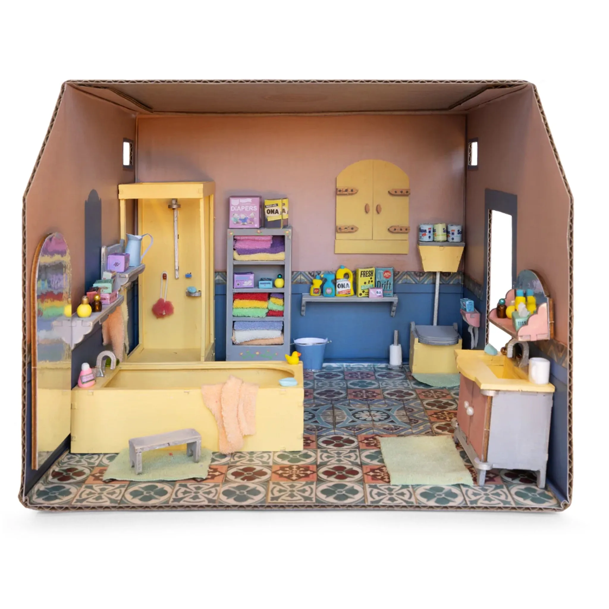 Dollhouse - Cardboard Room - Bathroom