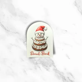 Donut Bank Snowman Sticker