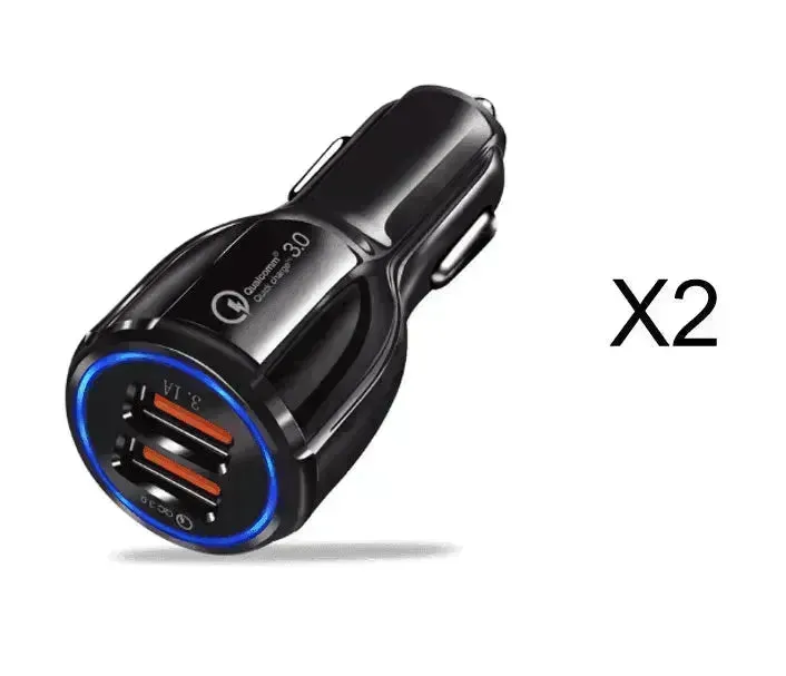 Dual USB Car Charger Qualcomm QC 3.0 Fast Charging Adapter