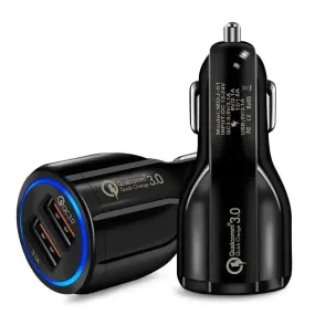 Dual USB Car Charger Qualcomm QC 3.0 Fast Charging Adapter