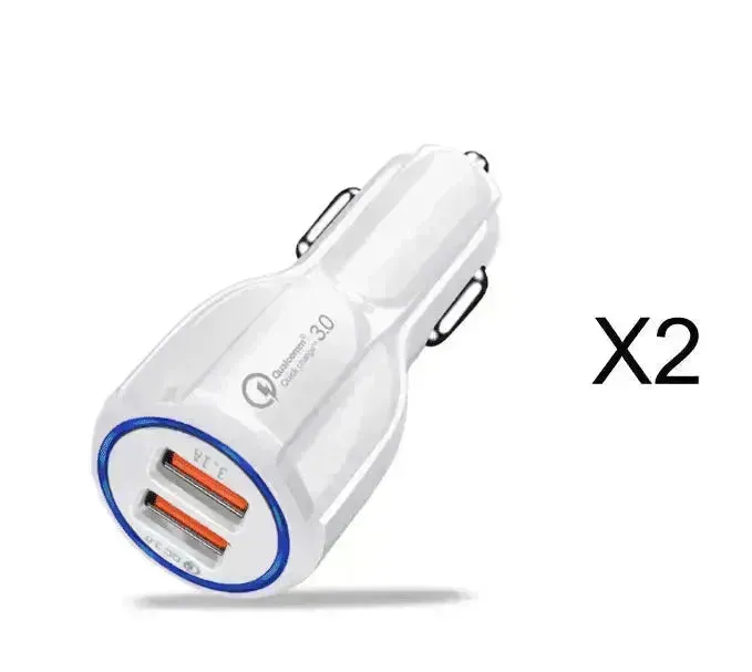 Dual USB Car Charger Qualcomm QC 3.0 Fast Charging Adapter