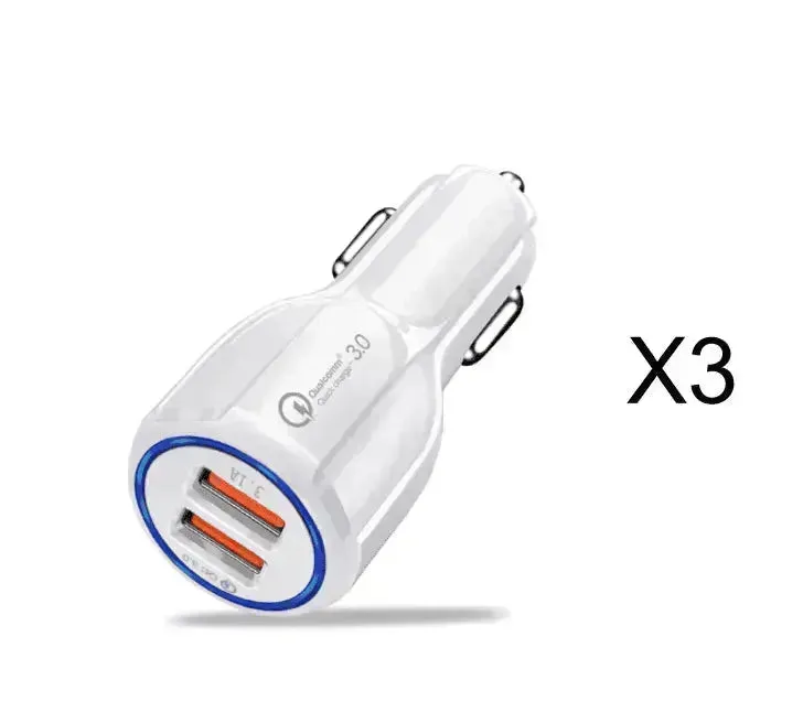 Dual USB Car Charger Qualcomm QC 3.0 Fast Charging Adapter