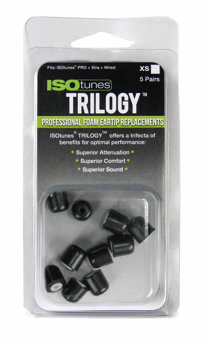 Ear Tips - ISOtunes TRILOGY Replacement Foam Ear Tips (5 pairs/pack), IT-50 / IT-51 / IT-52 / IT-53