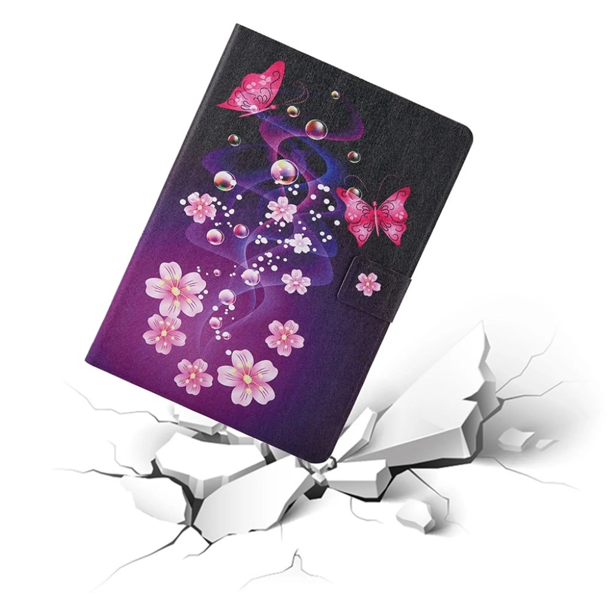 Elegant pattern leather flip case for Samsung Galaxy Tab A7 10.4 (2020) - Flower and Butterflies