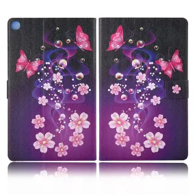 Elegant pattern leather flip case for Samsung Galaxy Tab A7 10.4 (2020) - Flower and Butterflies