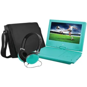 Ematic EPD909TL 9 Portable DVD Player Bundles (Teal)