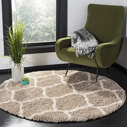 EMIC Polyester Anti Slip Shaggy Fluffy Fur Rugs and Carpet for Living Room, Bedroom (Mouse Diamond, 2'x2' feet)