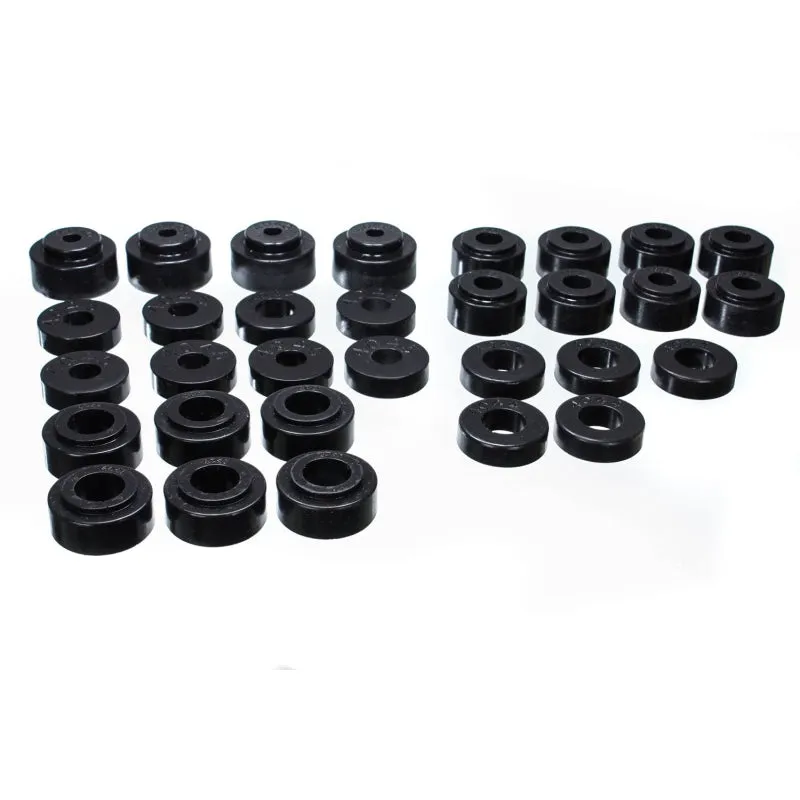 Energy Suspension Body Mount Bushing Set - Polyurethane - Black - 68-72 Chevy Chevelle