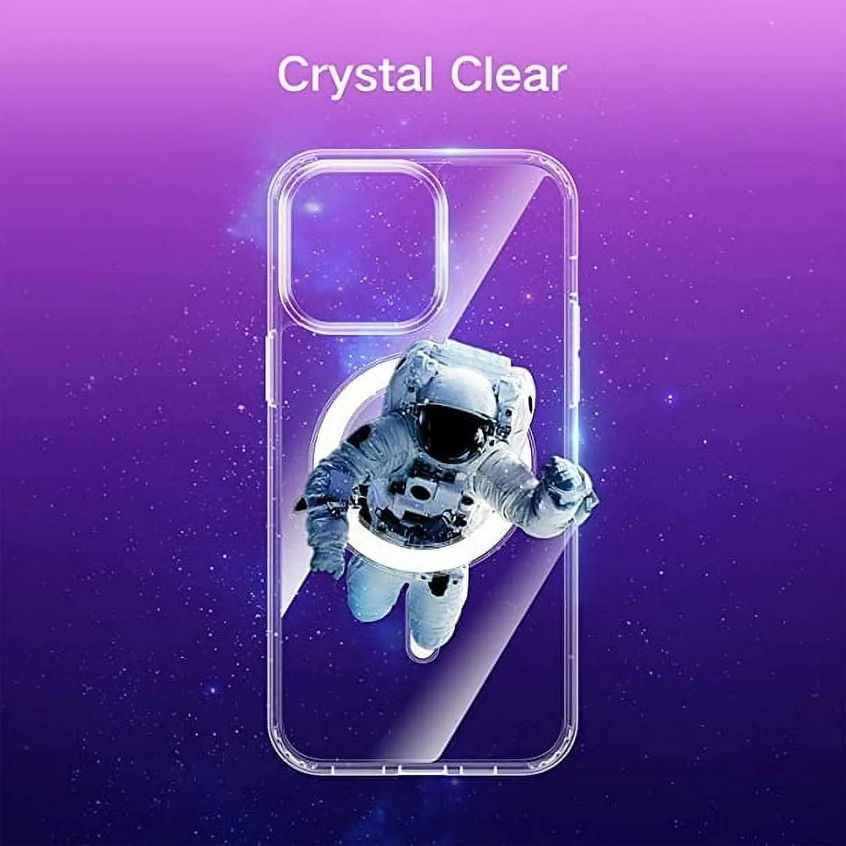 Entronix Case Magnetic Crystal Clear Case Designed for Apple iPhone 13 Pro with 2 Tempered and Camera Lens, Shockproof Transparent