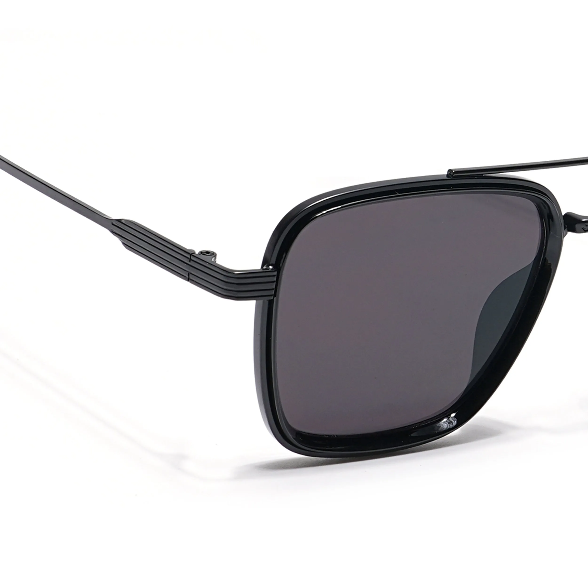 Eyejack Black Square Sunglasses for Men & Women (B80802CL833)