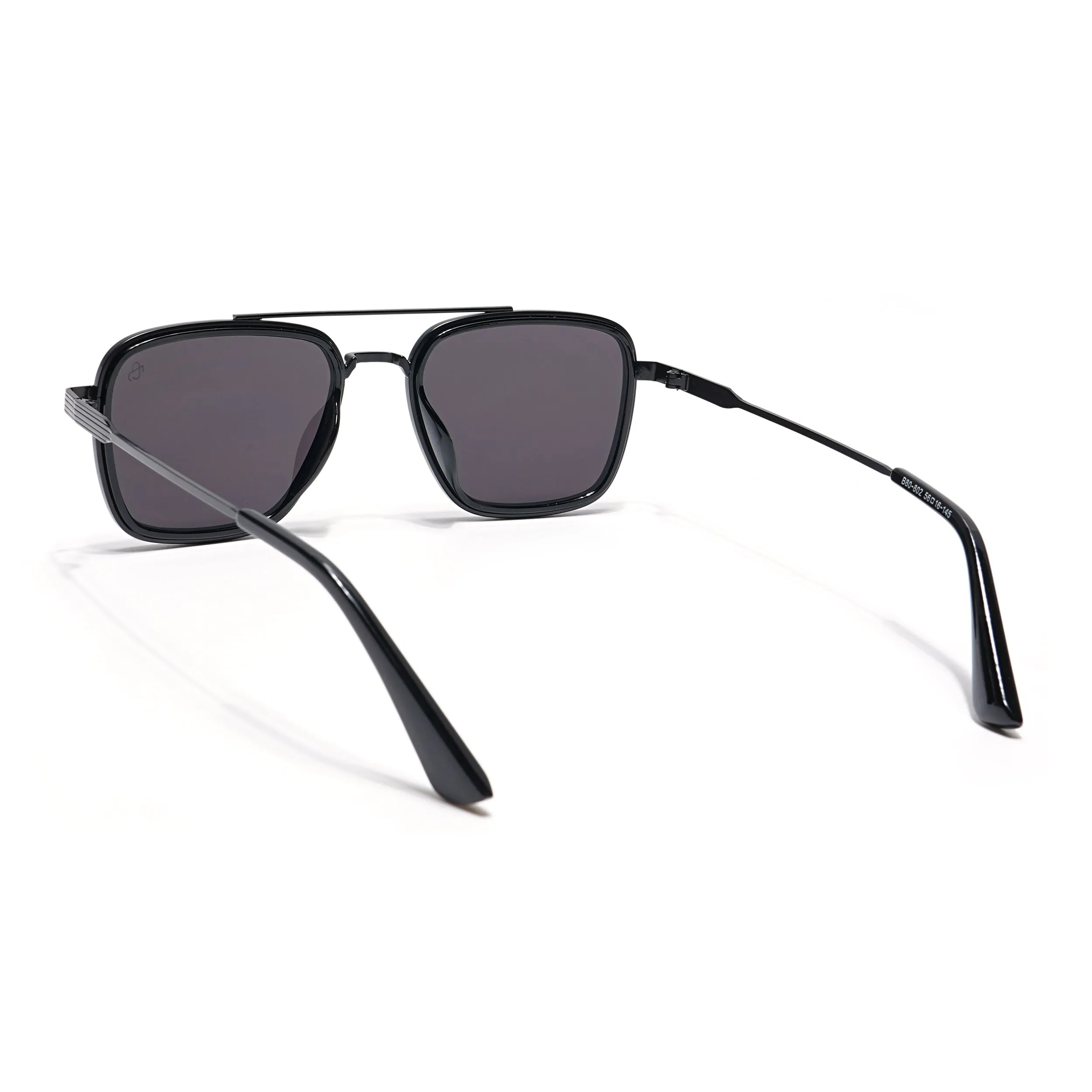 Eyejack Black Square Sunglasses for Men & Women (B80802CL833)