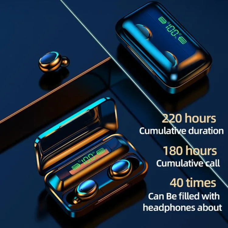 F9-5C Stylish Wireless Noise-Canceling Bluetooth Earbuds with LED Battery Indicator and Ambient Lighting