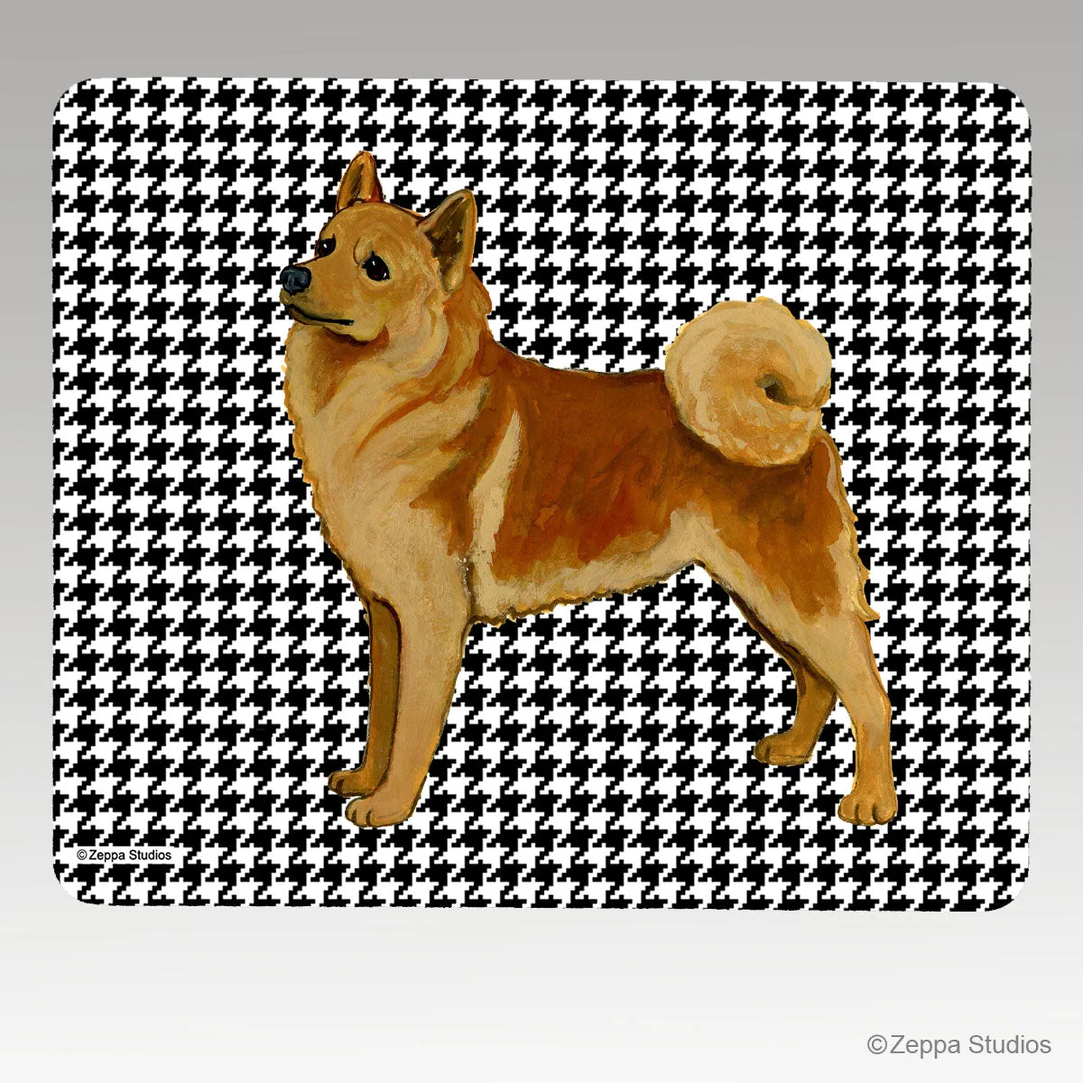 Finnish Spitz Houndstooth Mouse Pad