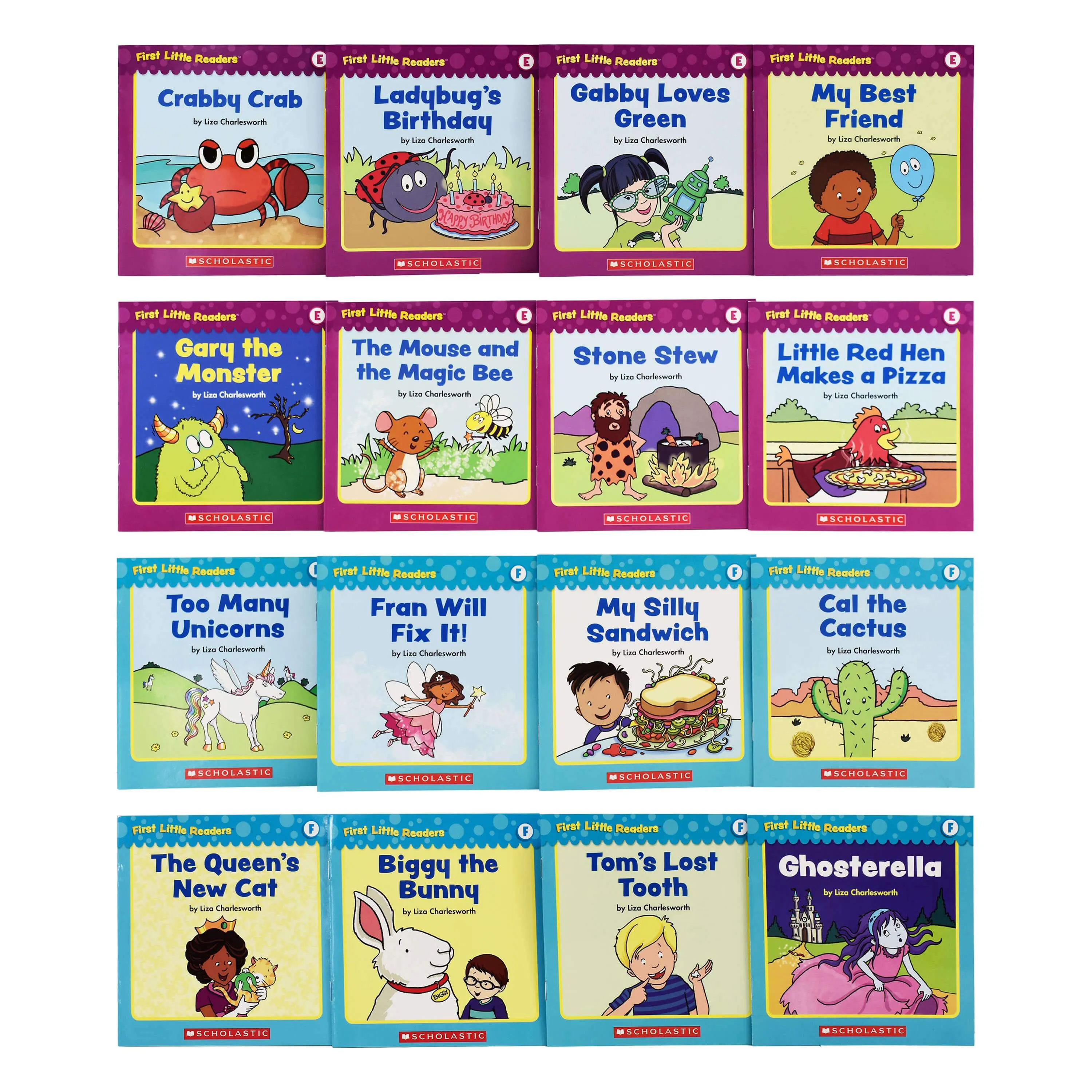 First Little Readers: Guided Reading Levels - E & F (Parent Pack) 16 Books Box Set By Liza Charlesworth - Ages 5-7 - Paperback