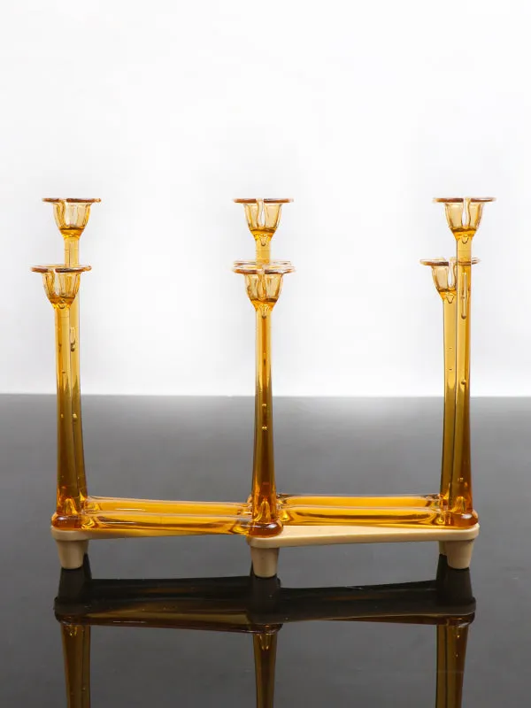 Foldable Glass Stand & Candle Stand Golden