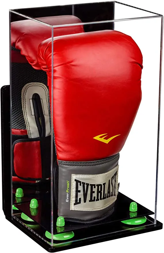 Full Size Boxing Glove Vertical Display Case with Mirror Back (A092/V18)