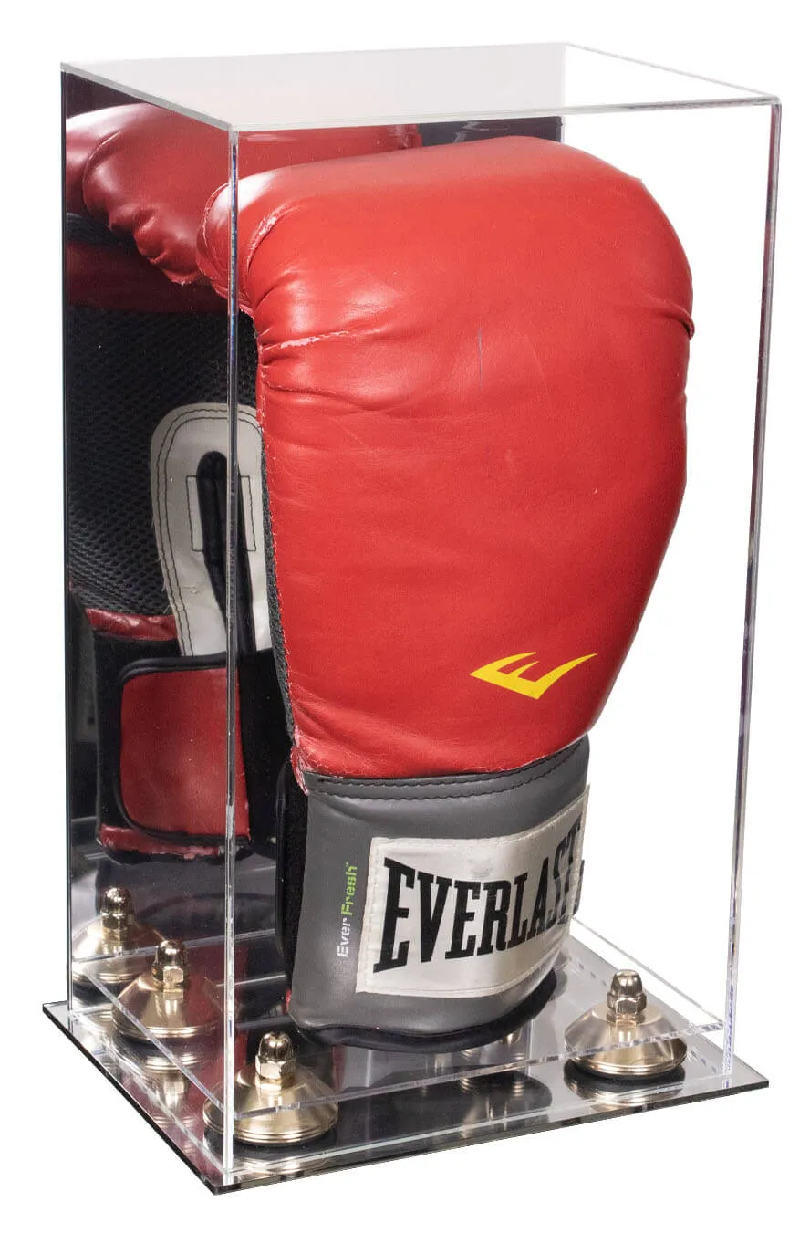 Full Size Boxing Glove Vertical Display Case with Mirror Back (A092/V18)