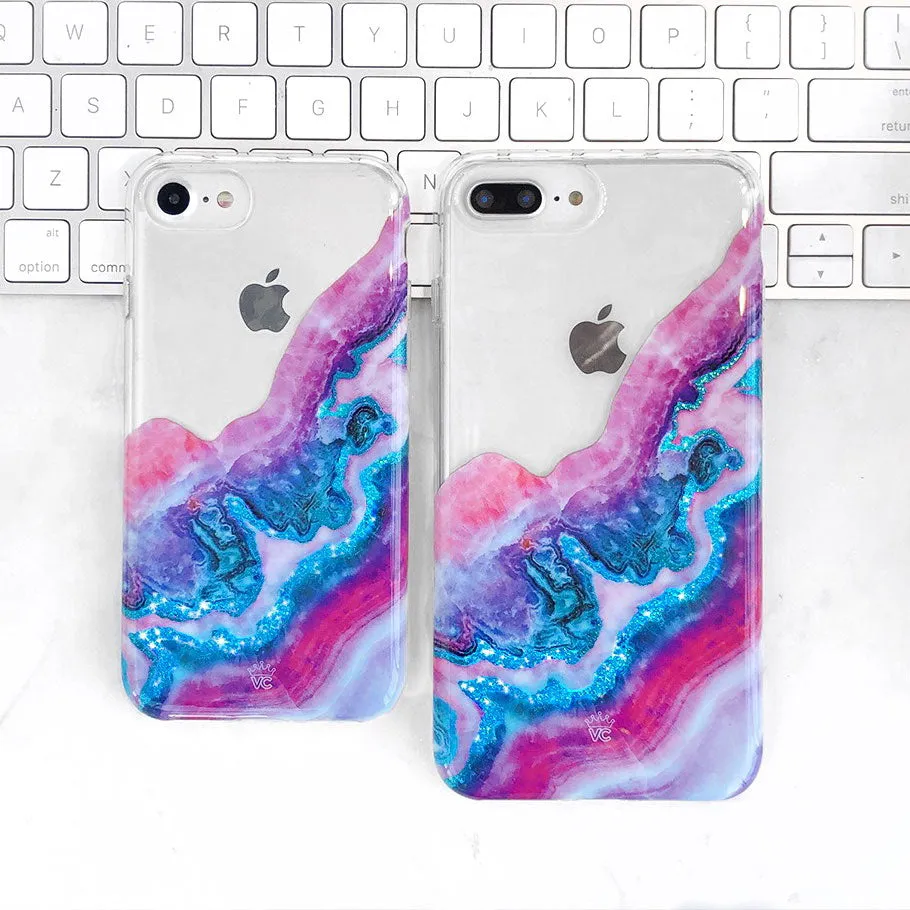 Geode Glitter Clear iPhone Case