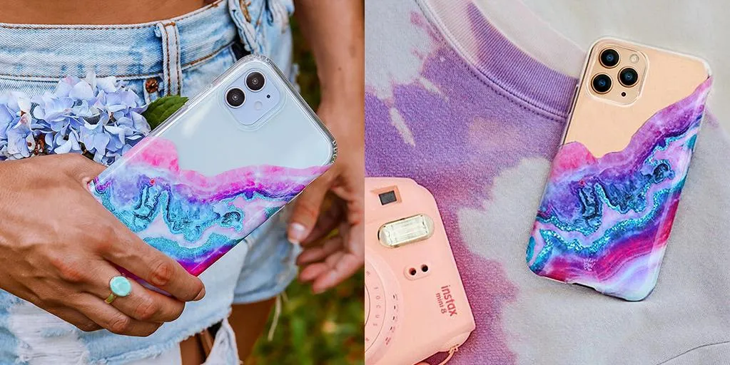 Geode Glitter Clear iPhone Case