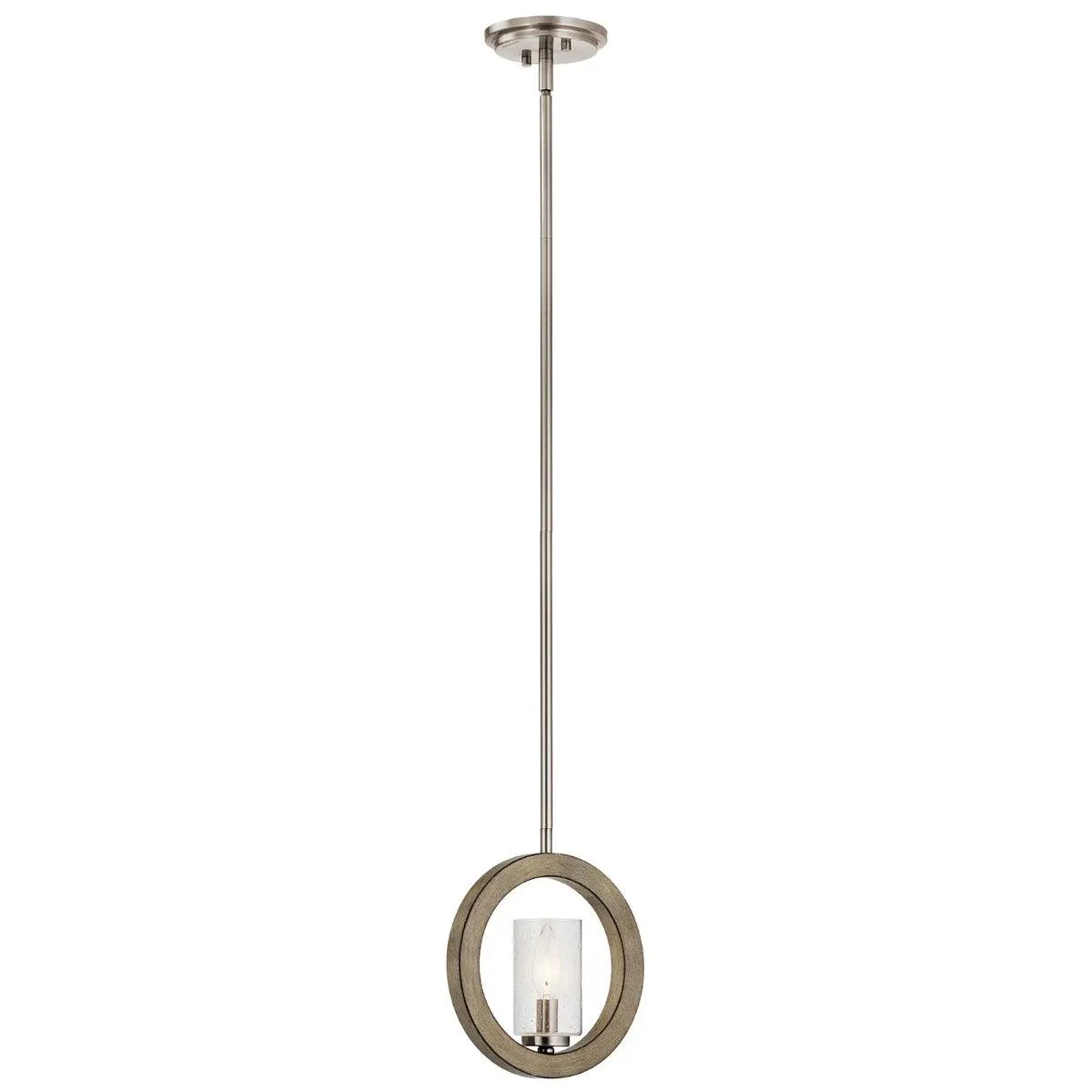 Grand Bank 10" 1-Light Convertible Pendant Light with Clear seeded glass, Distressed antique gray Finish